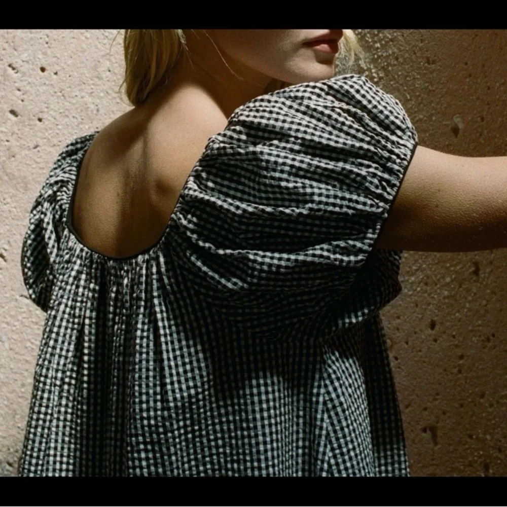 Doen Julia Dress Mini Black White La Maddalena Gingham Medium EUC - Picture 12 of 13